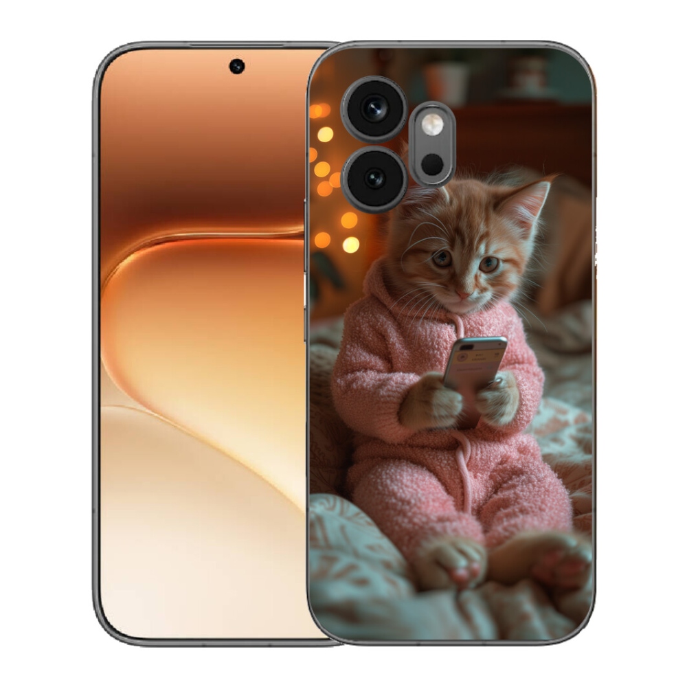 mmCase géltok az Honor 600-hoz – cica a mobiltelefonnal