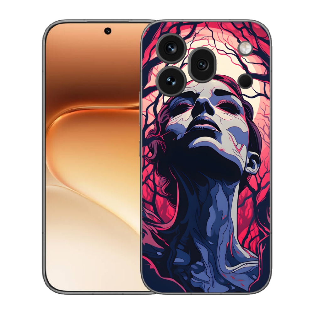 mmCase gél tok az Honor 600 Pro-hoz – absztrakt arc