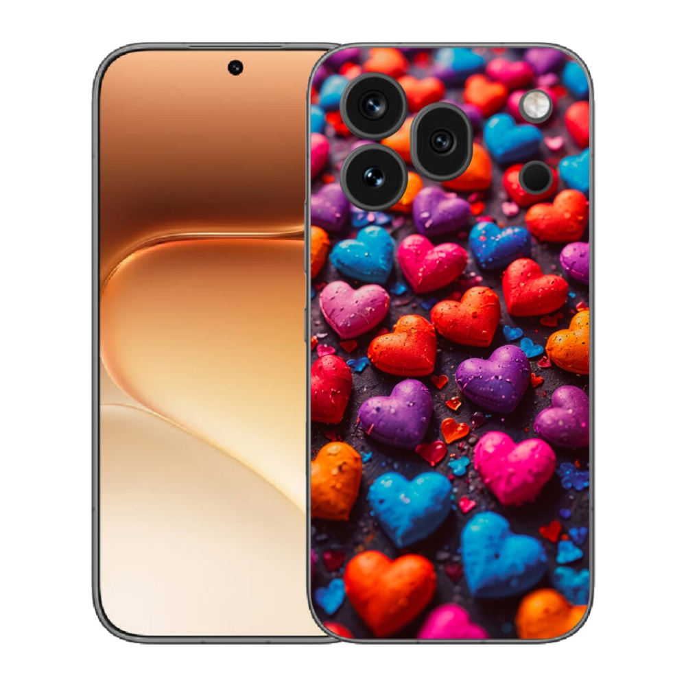 mmCase gélhuzat az Honor 600 Pro-hoz – színes szívek