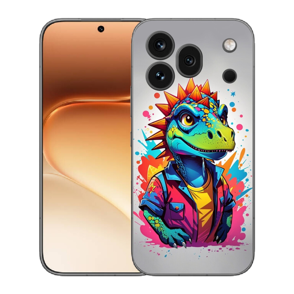 mmCase gél tok az Honor 600 Pro-hoz – színes dinoszaurusz
