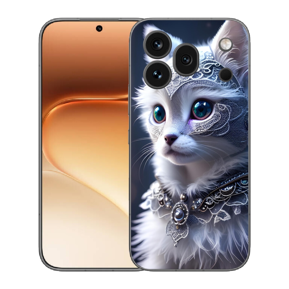 mmCase gél tok az Honor 600 Pro-hoz – fehér macska