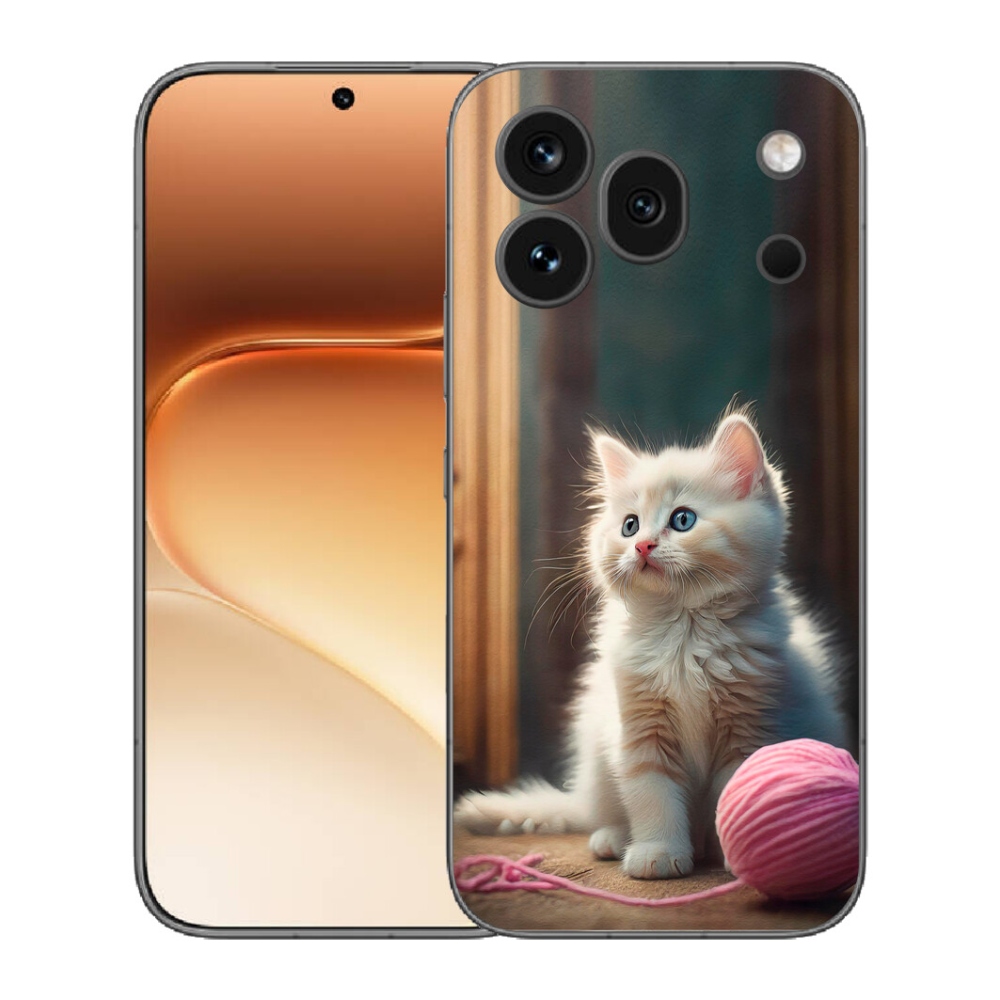 mmCase gél tok az Honor 600 Pro-hoz – fehér cica 2