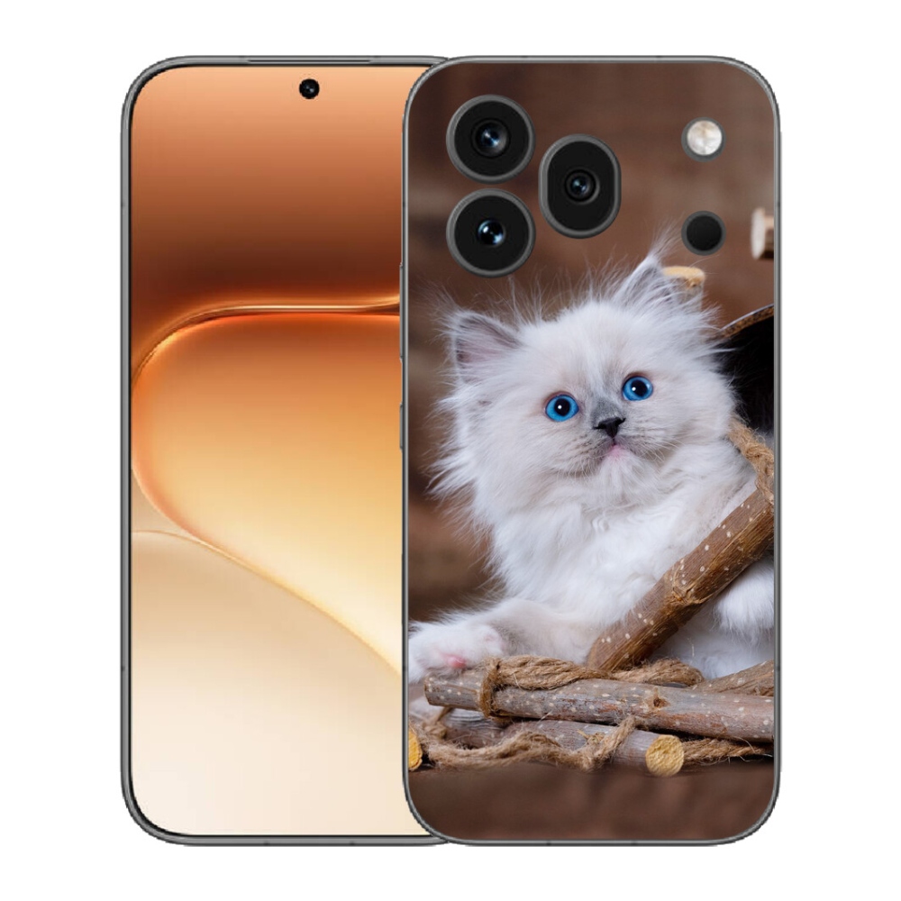 mmCase gél tok az Honor 600 Pro-hoz – fehér cica