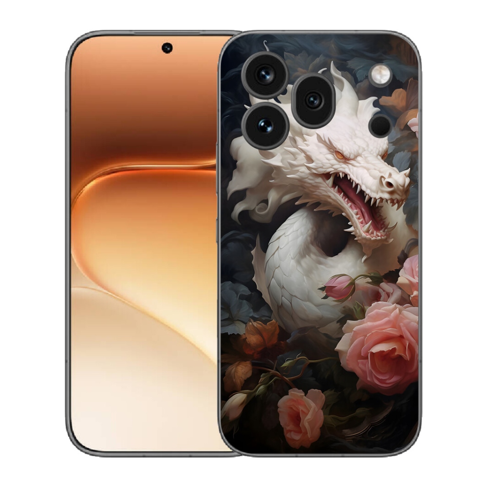 mmCase gél tok az Honor 600 Pro-hoz – fehér sárkány