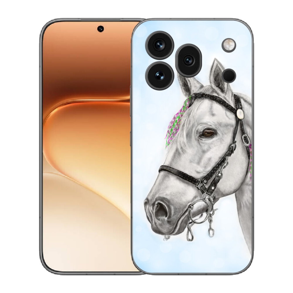 mmCase gél tok az Honor 600 Pro-hoz – fehér ló 1