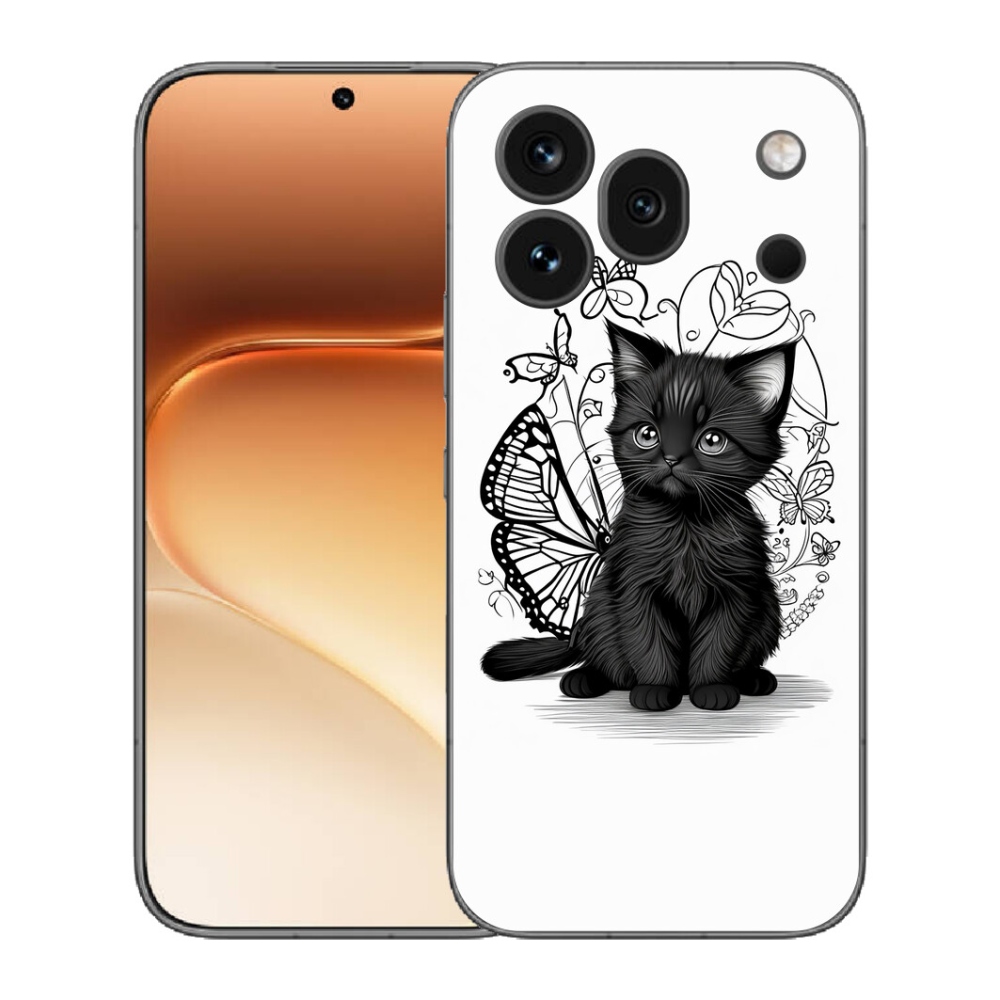 mmCase gél tok az Honor 600 Pro-hoz – fekete cica