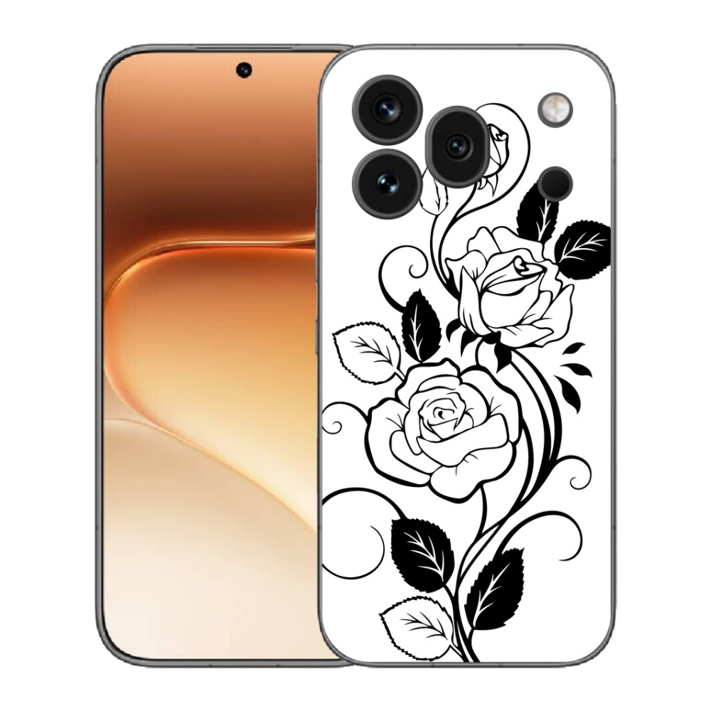mmCase gél tok az Honor 600 Pro-hoz – fekete-fehér rózsa