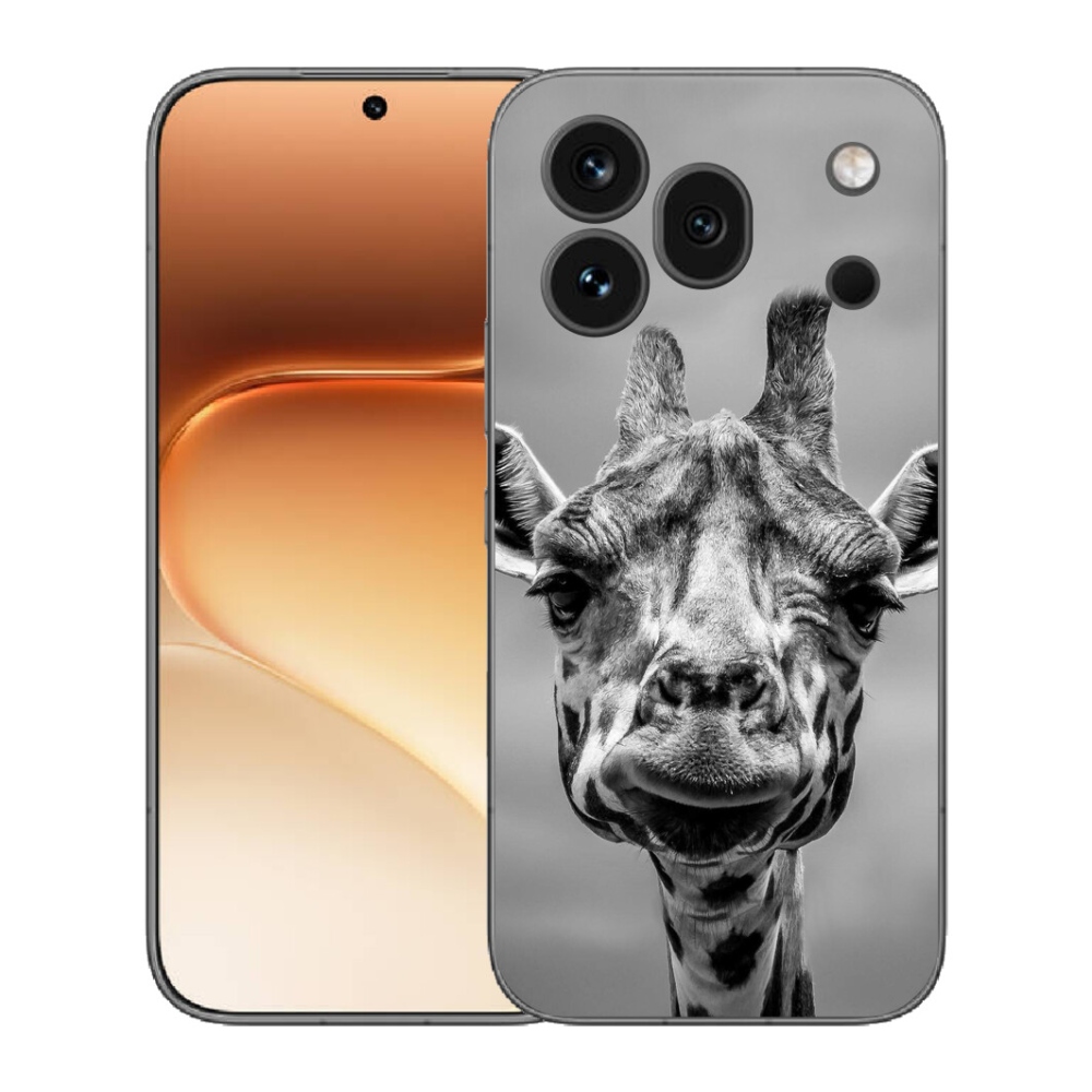 mmCase gél tok az Honor 600 Pro-hoz – fekete-fehér zsiráf