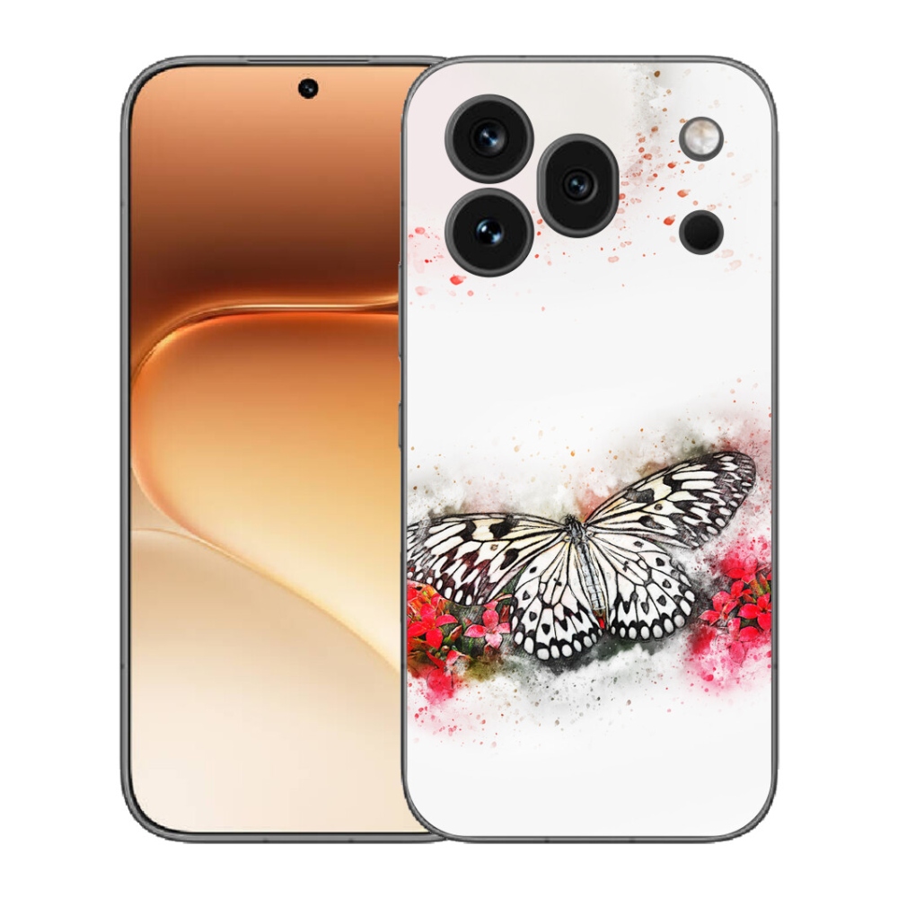 mmCase gél tok az Honor 600 Pro-hoz – fekete-fehér pillangó