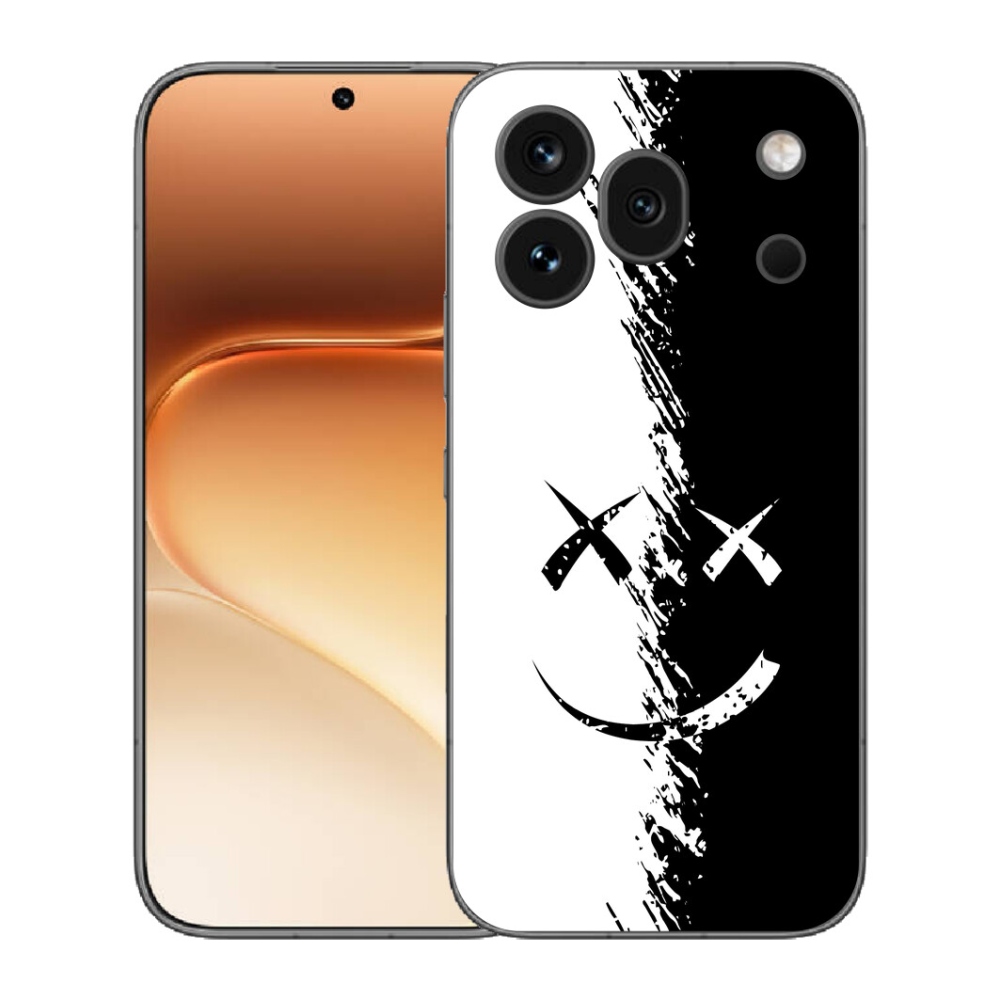 mmCase gél tok az Honor 600 Pro-hoz – fekete-fehér mosolygós arc