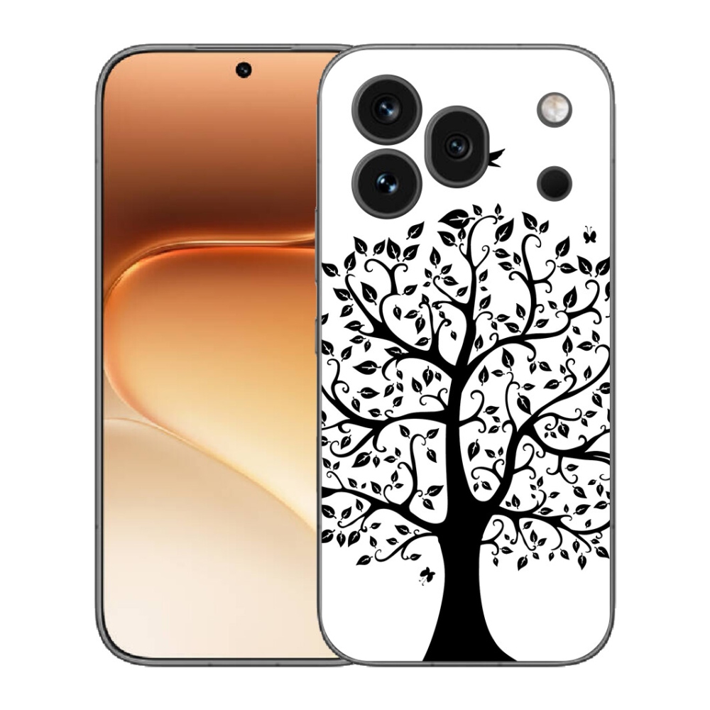 mmCase gélhuzat az Honor 600 Pro-hoz – fekete-fehér fa