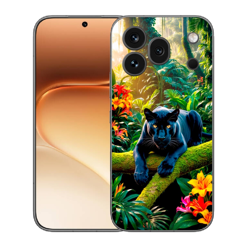mmCase gél tok az Honor 600 Pro-hoz – fekete párduc a dzsungelben