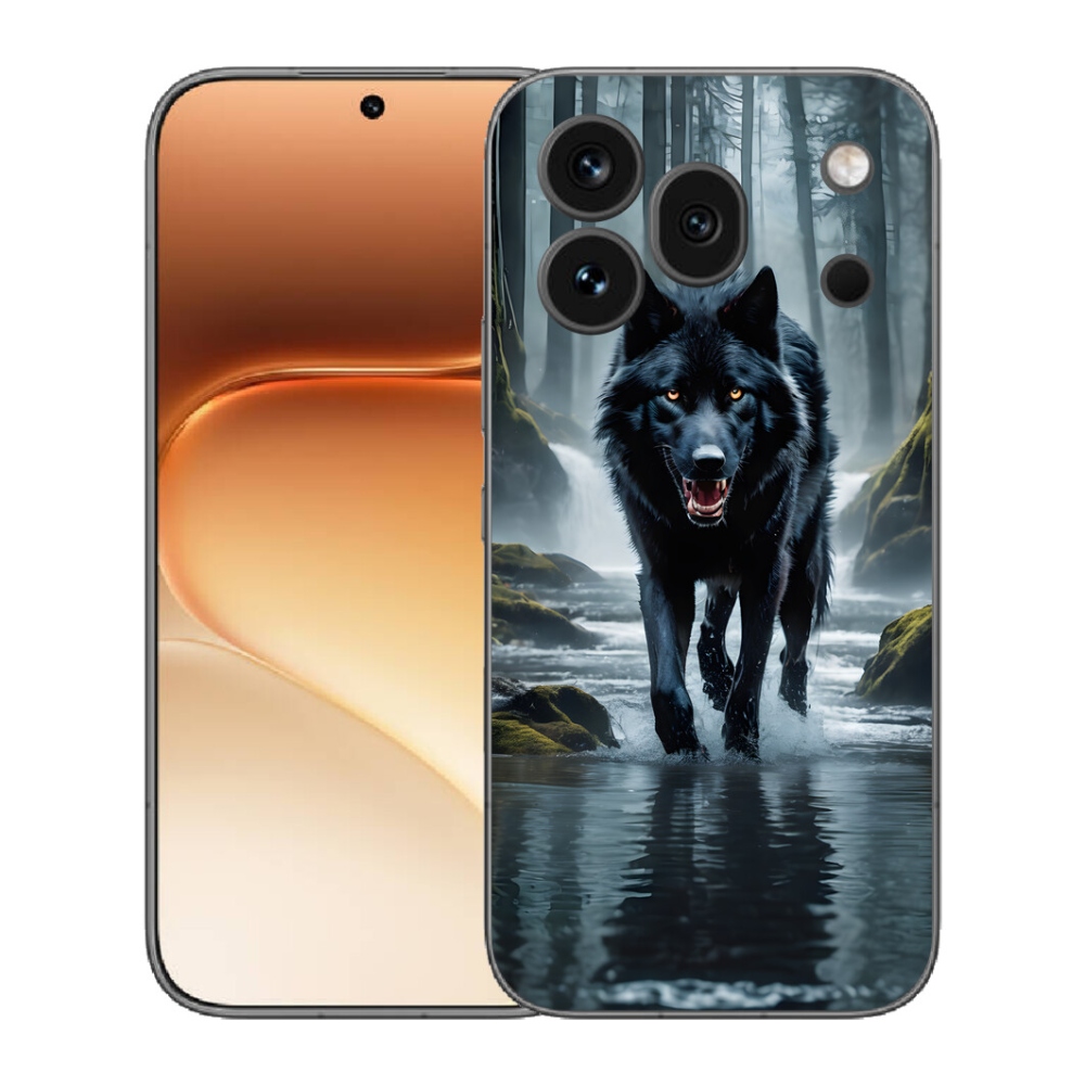 mmCase gél tok az Honor 600 Pro-hoz – fekete farkas