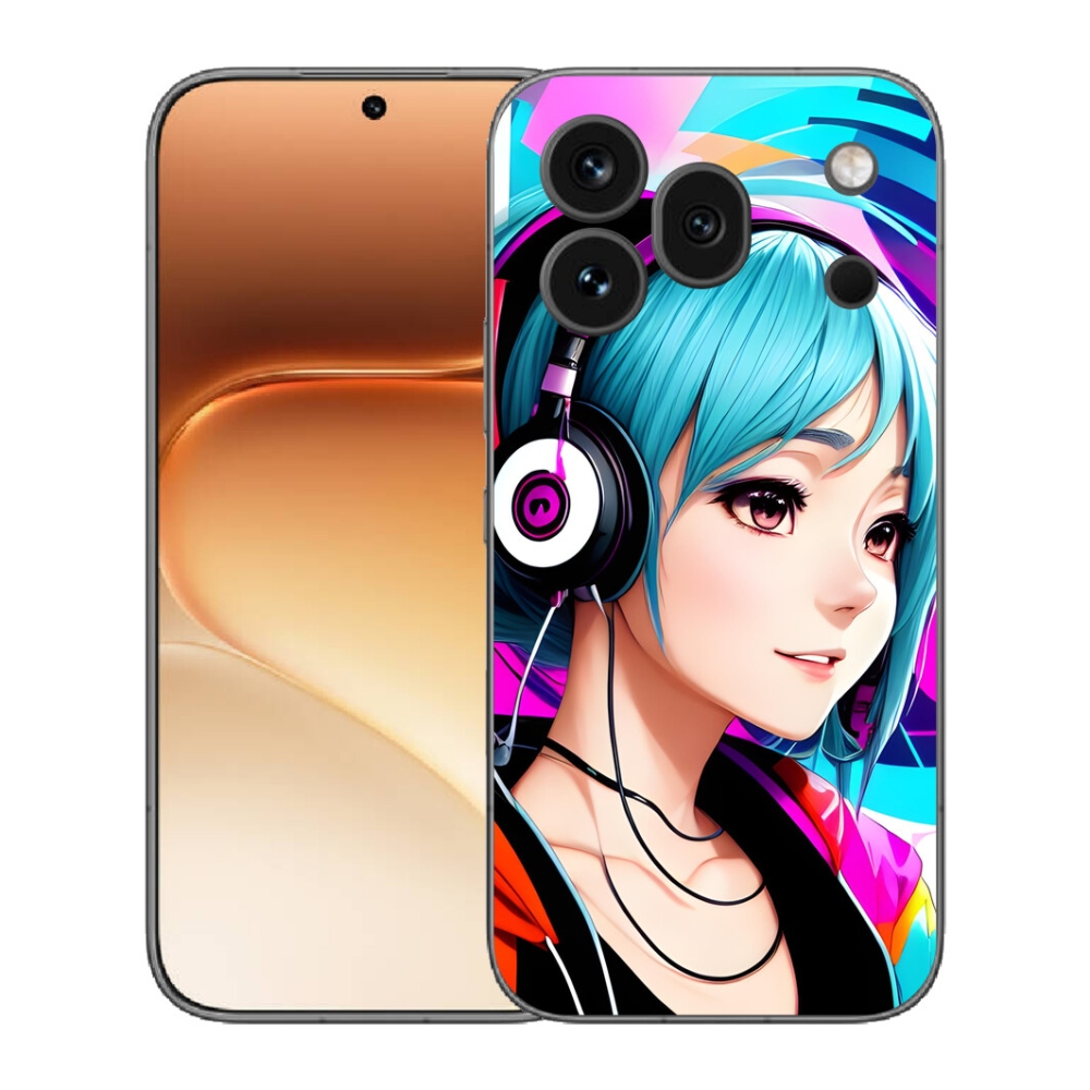mmCase gél tok az Honor 600 Pro-hoz – fejhallgatóval ellátott lány