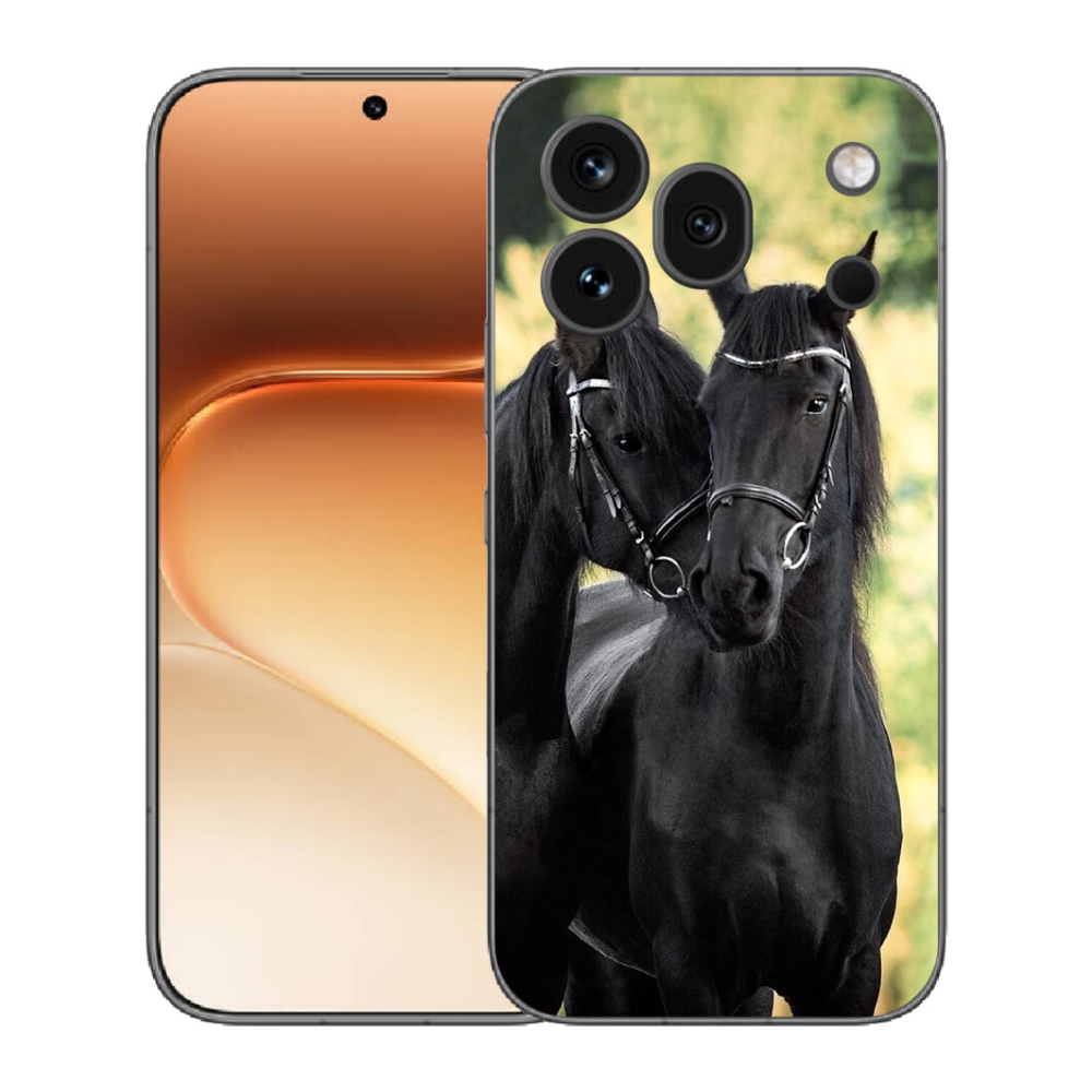 mmCase gél tok az Honor 600 Pro-hoz – két fekete ló