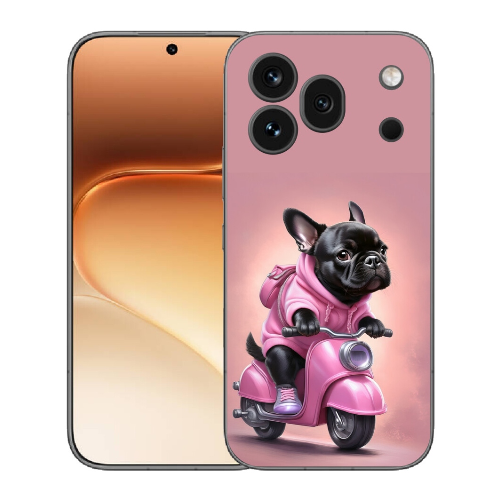 mmCase gél tok az Honor 600 Pro-hoz – francia buldog robogón