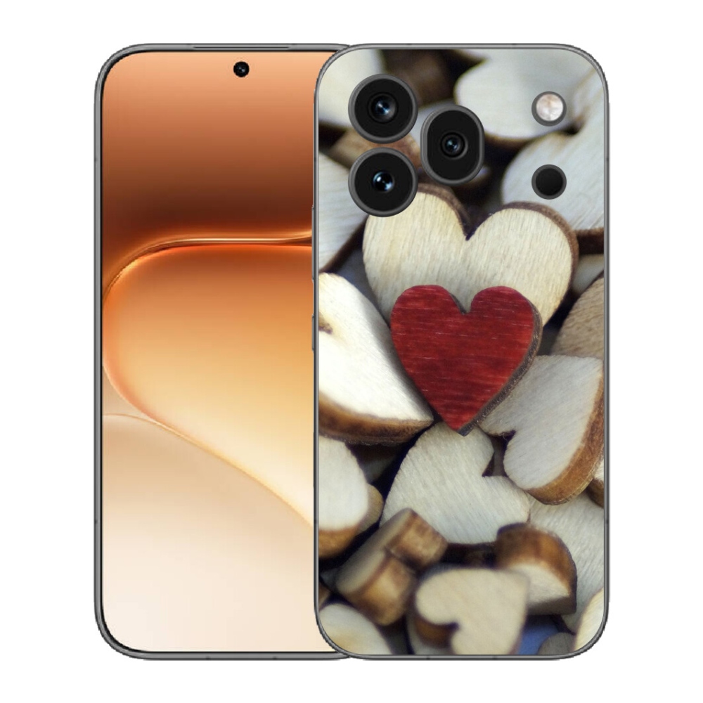 mmCase gélhuzat az Honor 600 Pro-hoz – gravírozott piros szív 