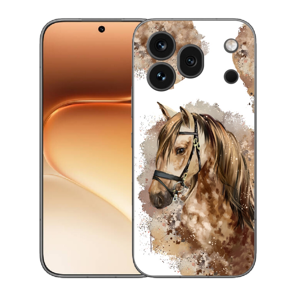 mmCase gél tok az Honor 600 Pro-hoz – barna rajzolt ló