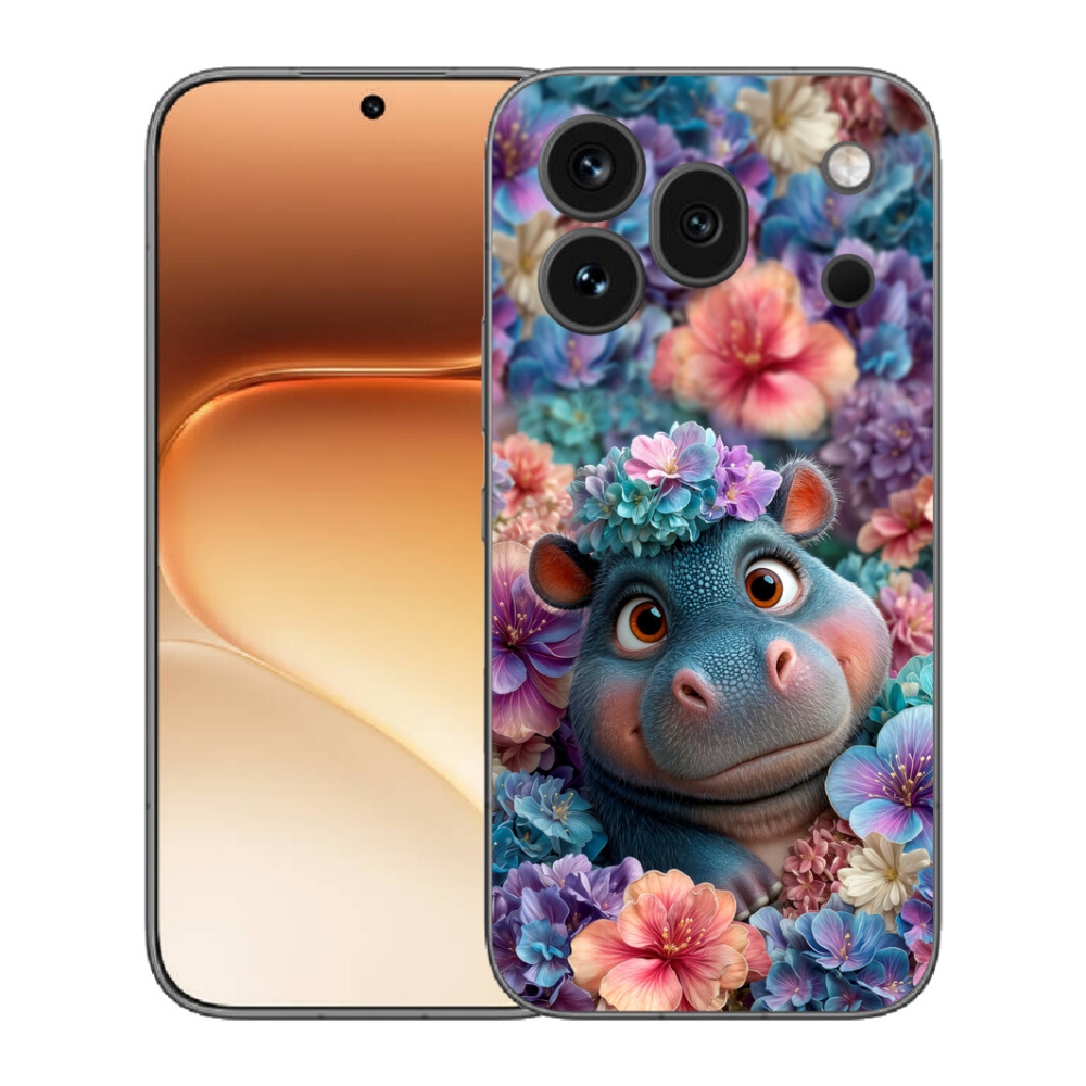 mmCase gélhuzat az Honor 600 Pro-hoz – virágokkal díszített kiskacsa