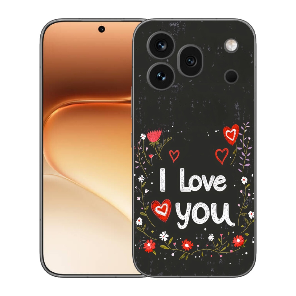mmCase gél tok az Honor 600 Pro-hoz – „I love you” fekete háttérrel