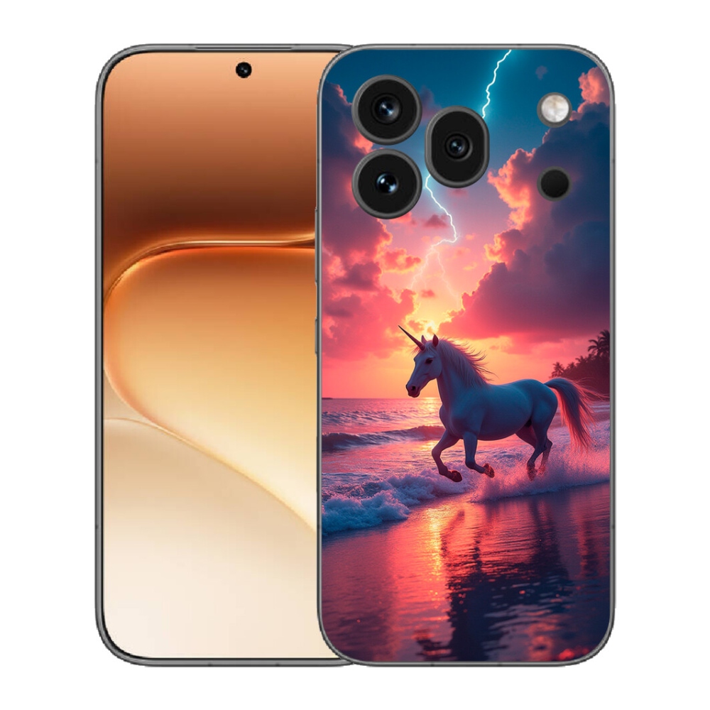 mmCase gél tok az Honor 600 Pro-hoz – egyszarvú a tengerparton