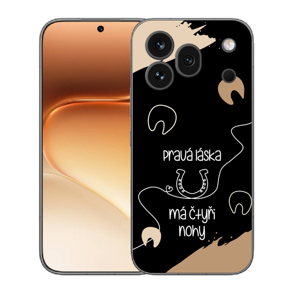 mmCase gél tok az Honor 600 Pro-hoz – ló motívum, fekete háttér