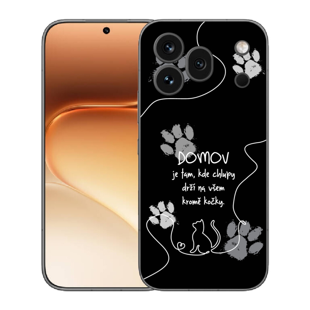mmCase gél tok az Honor 600 Pro-hoz – macskás motívum, fekete háttér