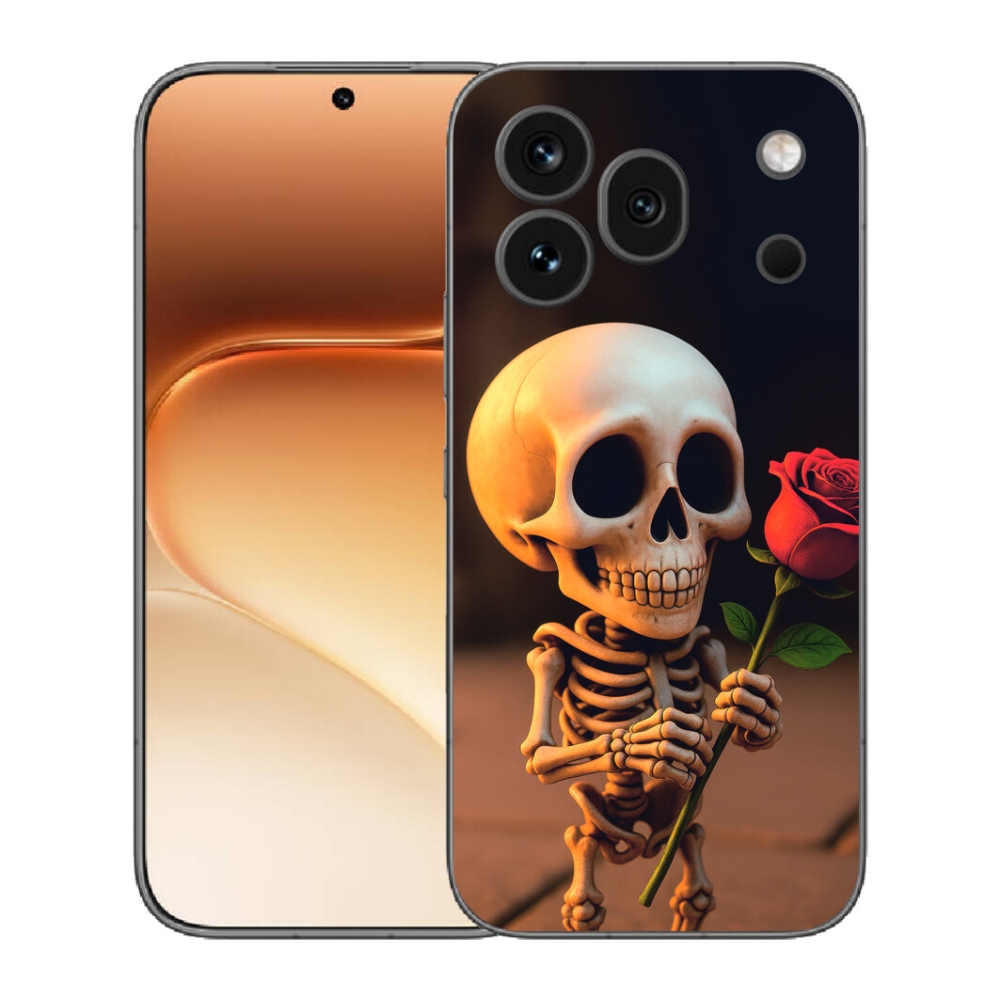 mmCase gél tok az Honor 600 Pro-hoz – csontváz rózsával