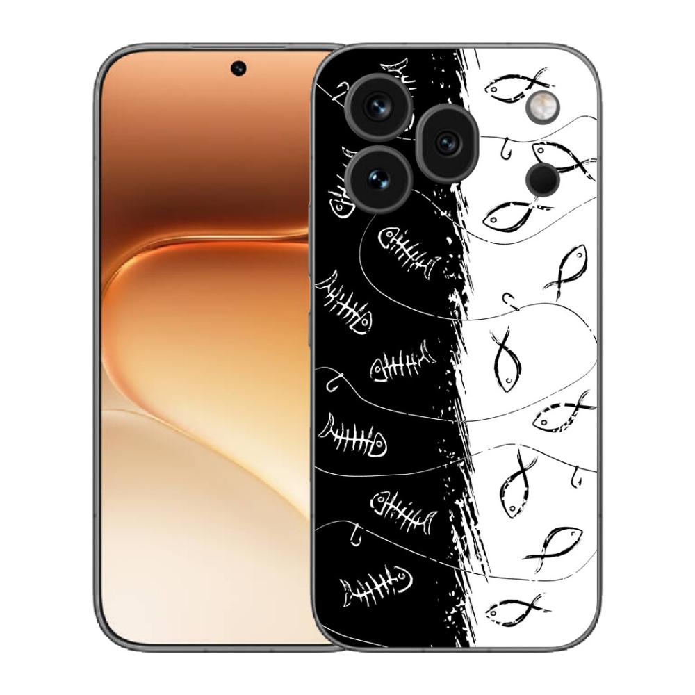 mmCase gél tok az Honor 600 Pro-hoz – csontvázak és halak