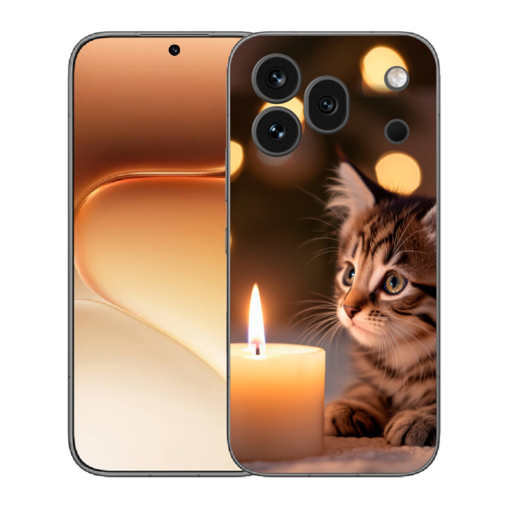 mmCase gél tok az Honor 600 Pro-hoz – cica és gyertya