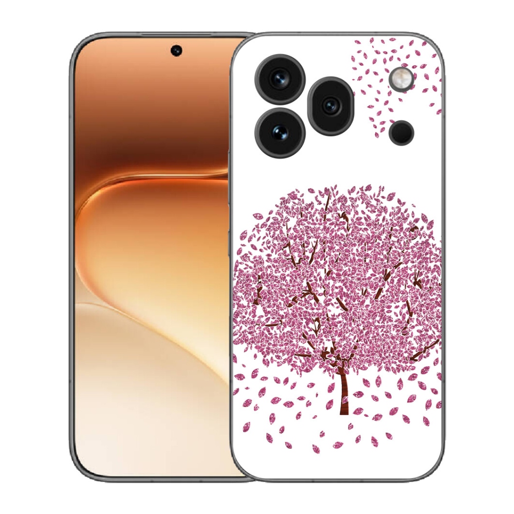mmCase gélhuzat az Honor 600 Pro-hoz – rajzolt fa levelekkel