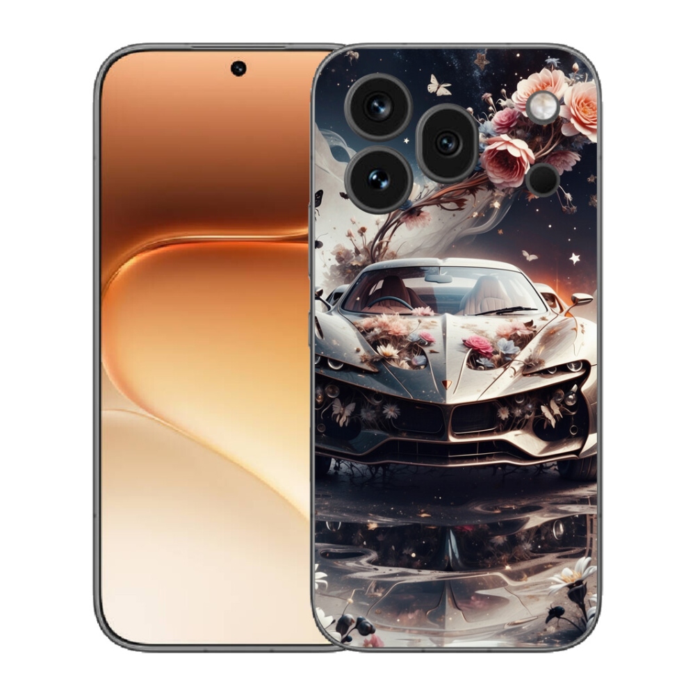 mmCase gél tok az Honor 600 Pro-hoz – virágos sportautó