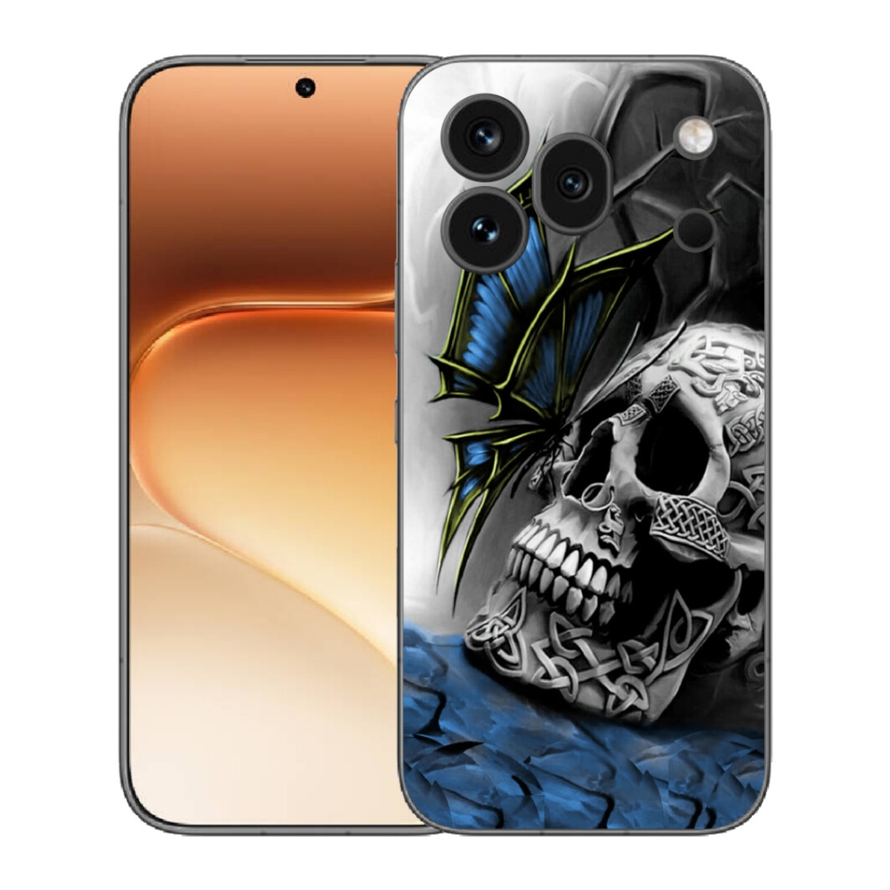 mmCase gél tok az Honor 600 Pro-hoz – pillangó és koponya