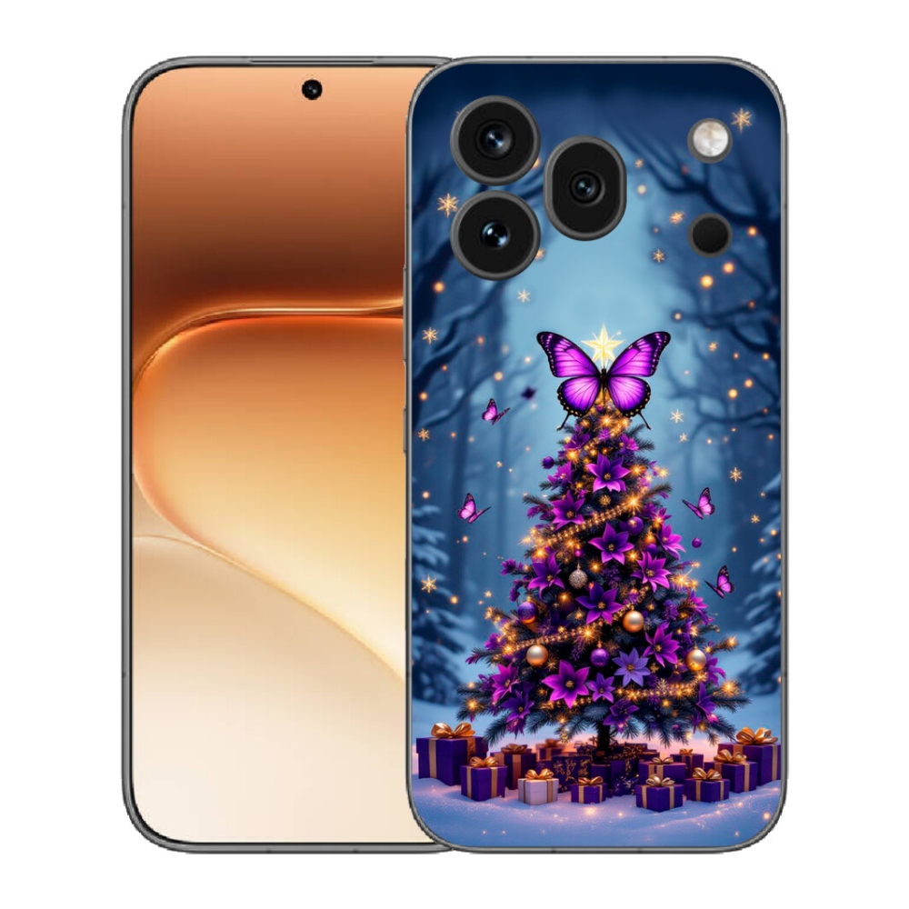 mmCase gél tok az Honor 600 Pro-hoz – pillangós karácsonyfa