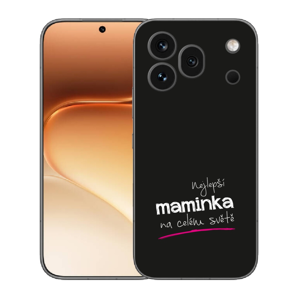 mmCase gél tok az Honor 600 Pro-hoz – „A legjobb anyuka” felirattal, fekete háttérrel