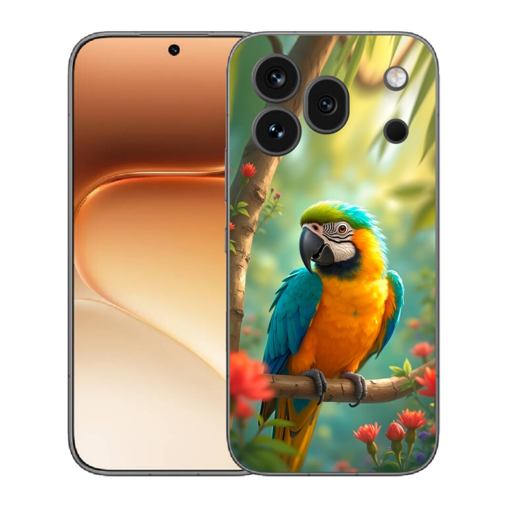 mmCase géltok az Honor 600 Pro-hoz – kék-sárga ara papagáj
