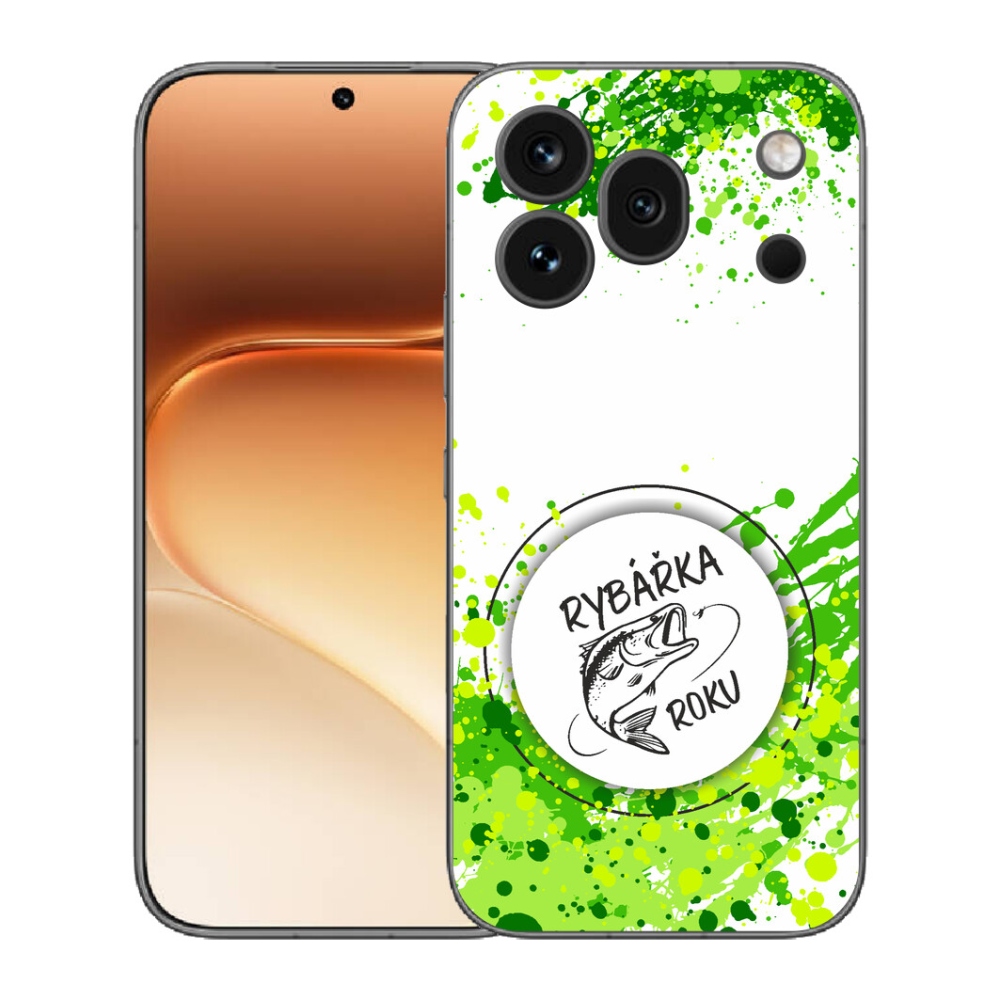 mmCase gél tok az Honor 600 Pro-hoz – „Az év horgásza” fehér háttérrel