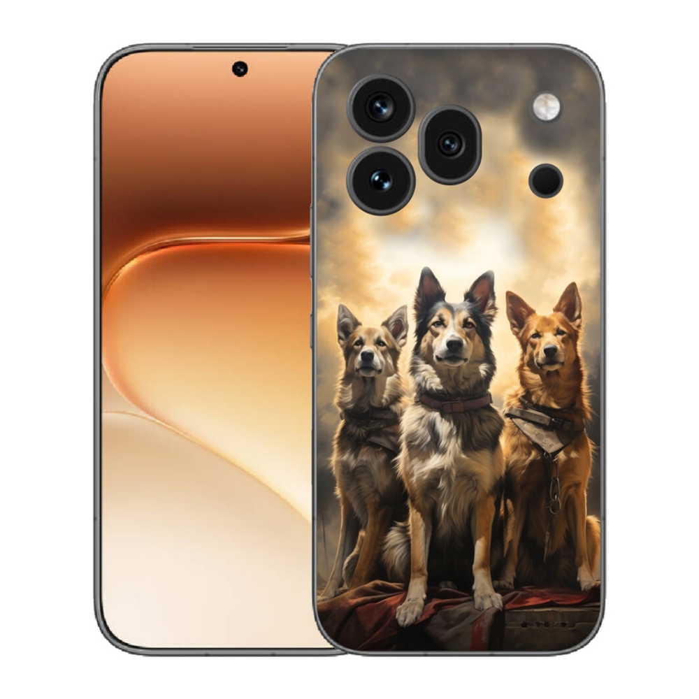 mmCase gél tok az Honor 600 Pro-hoz – három kutya
