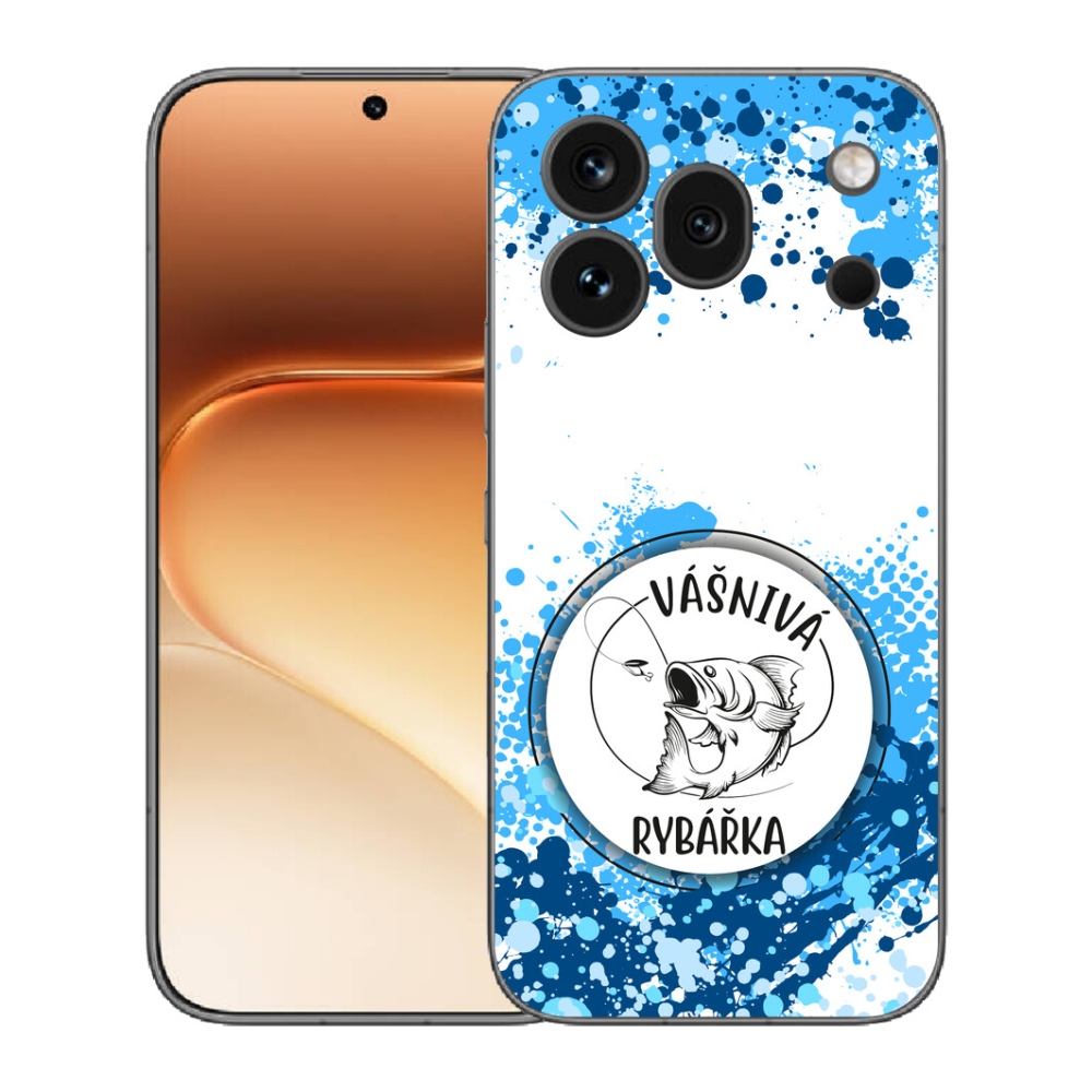 mmCase gél tok az Honor 600 Pro-hoz – szenvedélyes horgász, fehér háttérrel