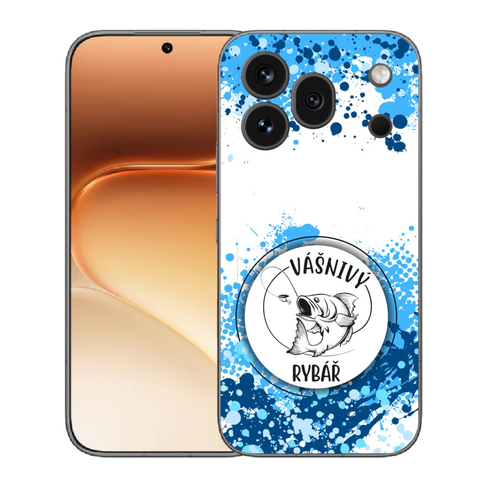 mmCase gél tok az Honor 600 Pro-hoz – szenvedélyes horgász, fehér háttérrel