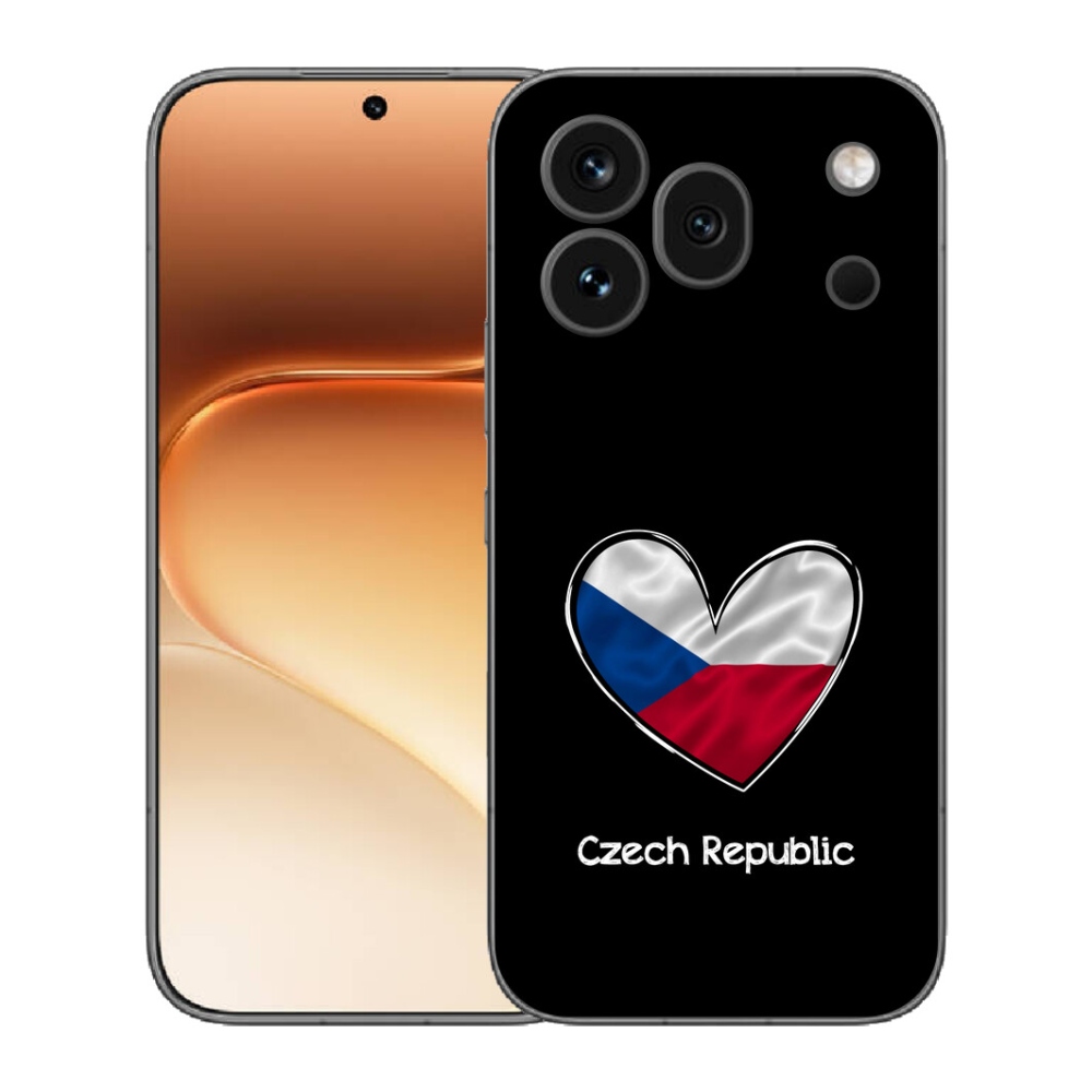 mmCase gélhuzat az Honor 600 Pro-hoz – zászló, szív, fekete háttér