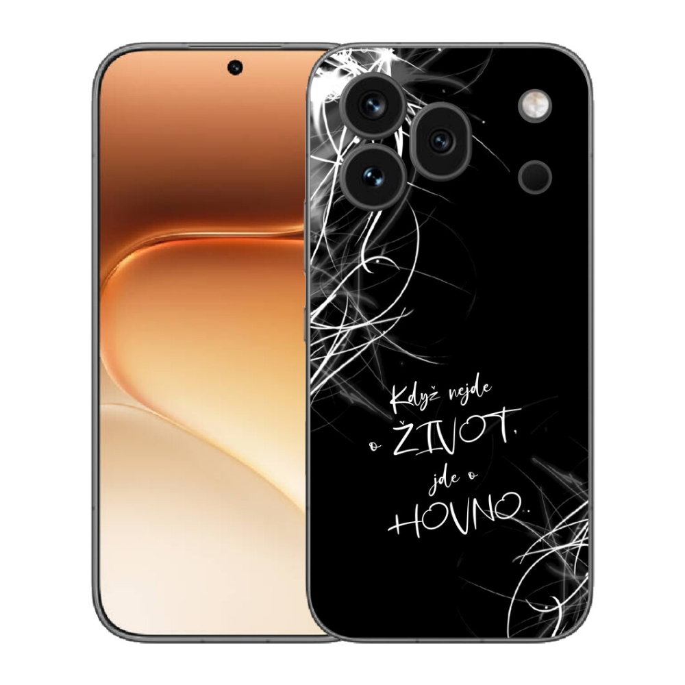 mmCase gél tok az Honor 600 Pro-hoz – vicces felirat, fekete háttér