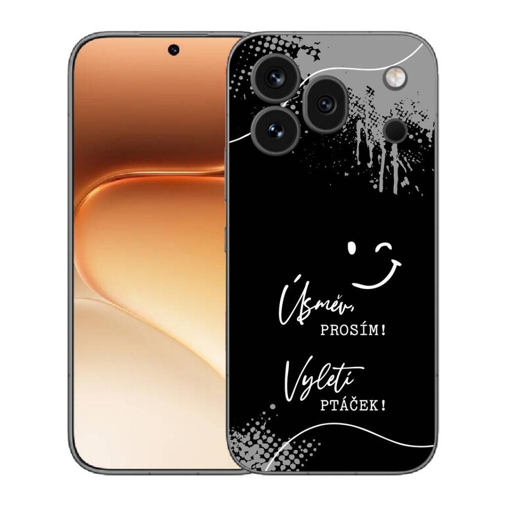 mmCase gél tok az Honor 600 Pro-hoz – vicces felirat, fekete háttér