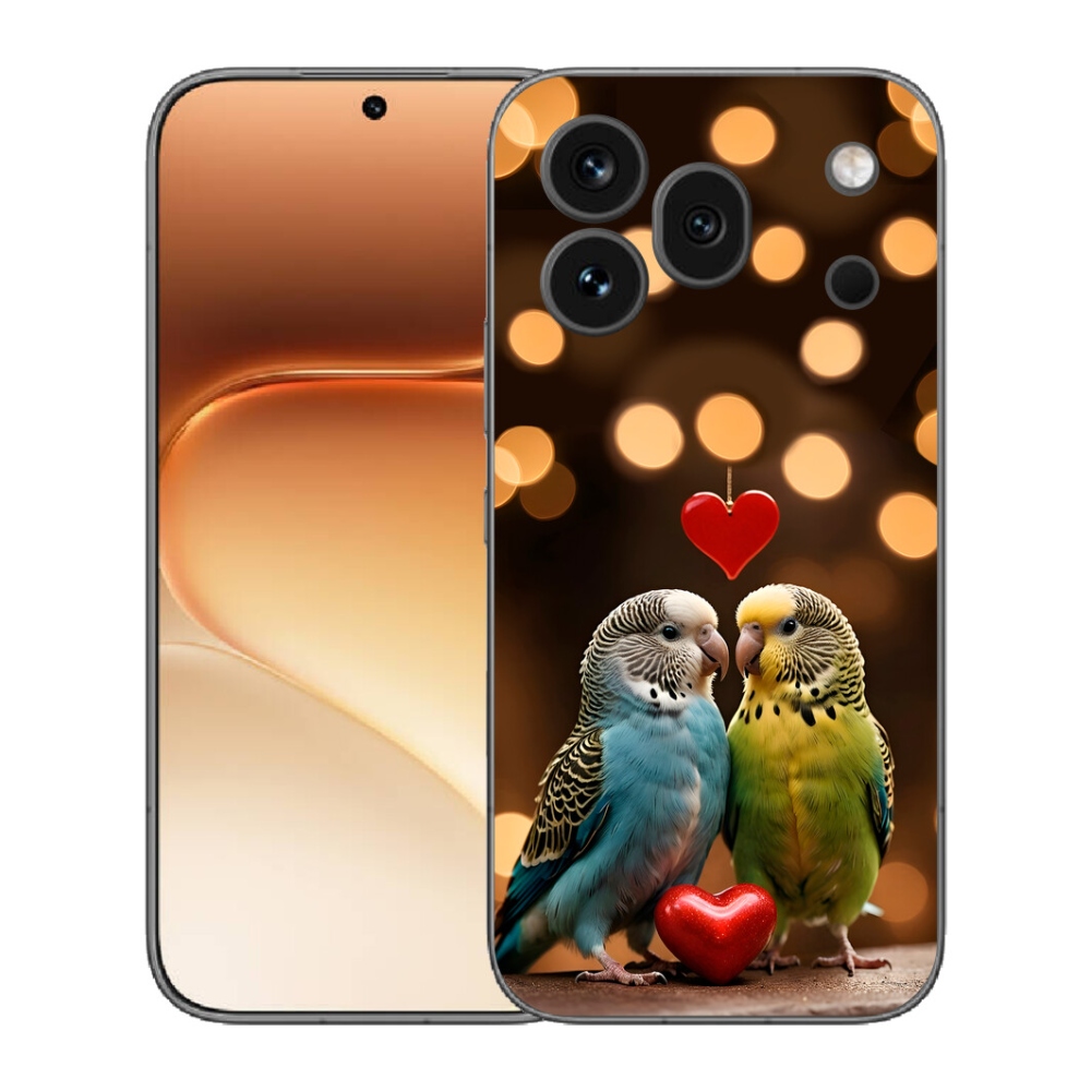 mmCase gélhuzat az Honor 600 Pro-hoz – szerelmes papagájok