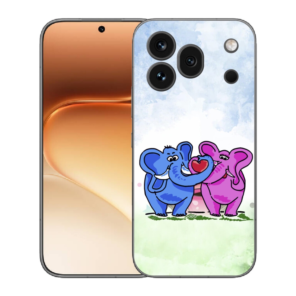 mmCase gél tok az Honor 600 Pro-hoz – szerelmes elefántok