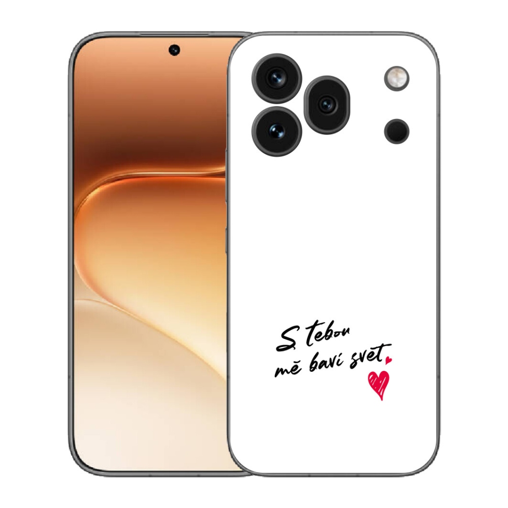 mmCase gélhuzat az Honor 600 Pro-hoz – „Szerelmes” felirat, fehér háttér