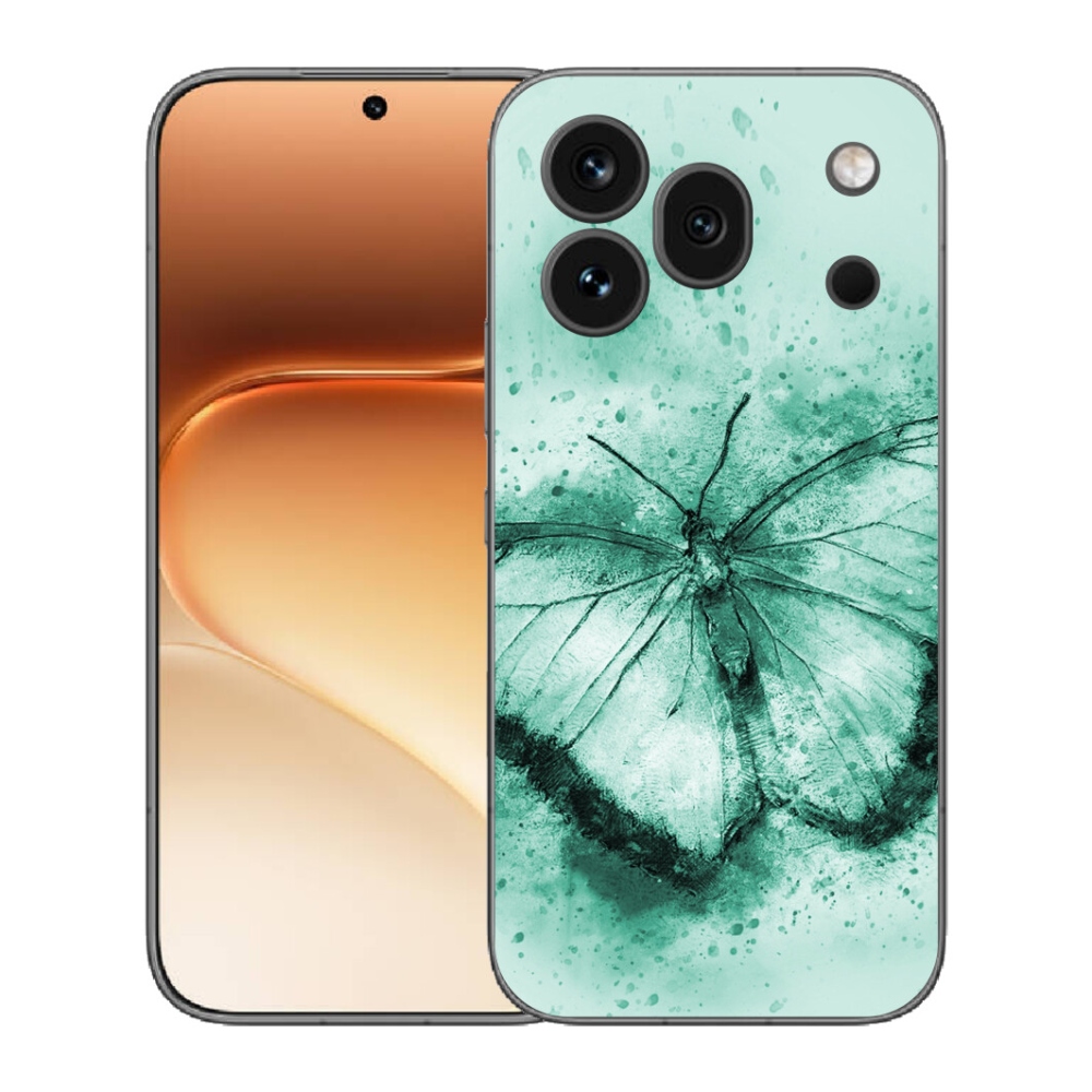 mmCase gél tok az Honor 600 Pro-hoz – zöld pillangó