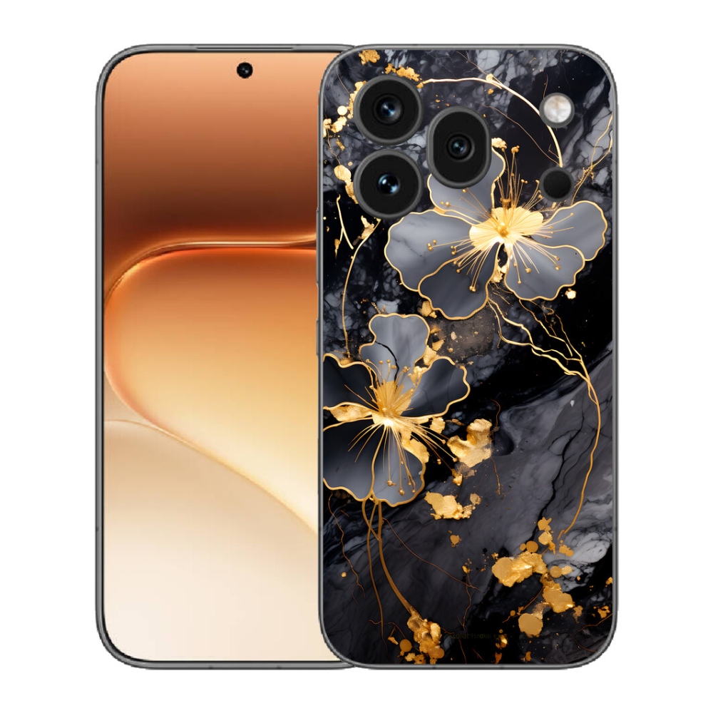 mmCase gél tok az Honor 600 Pro-hoz – arany virágok