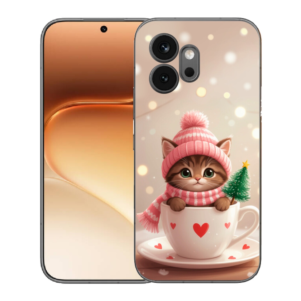 mmCase gél tok az Honor 600-hoz – karácsonyi cica csészében