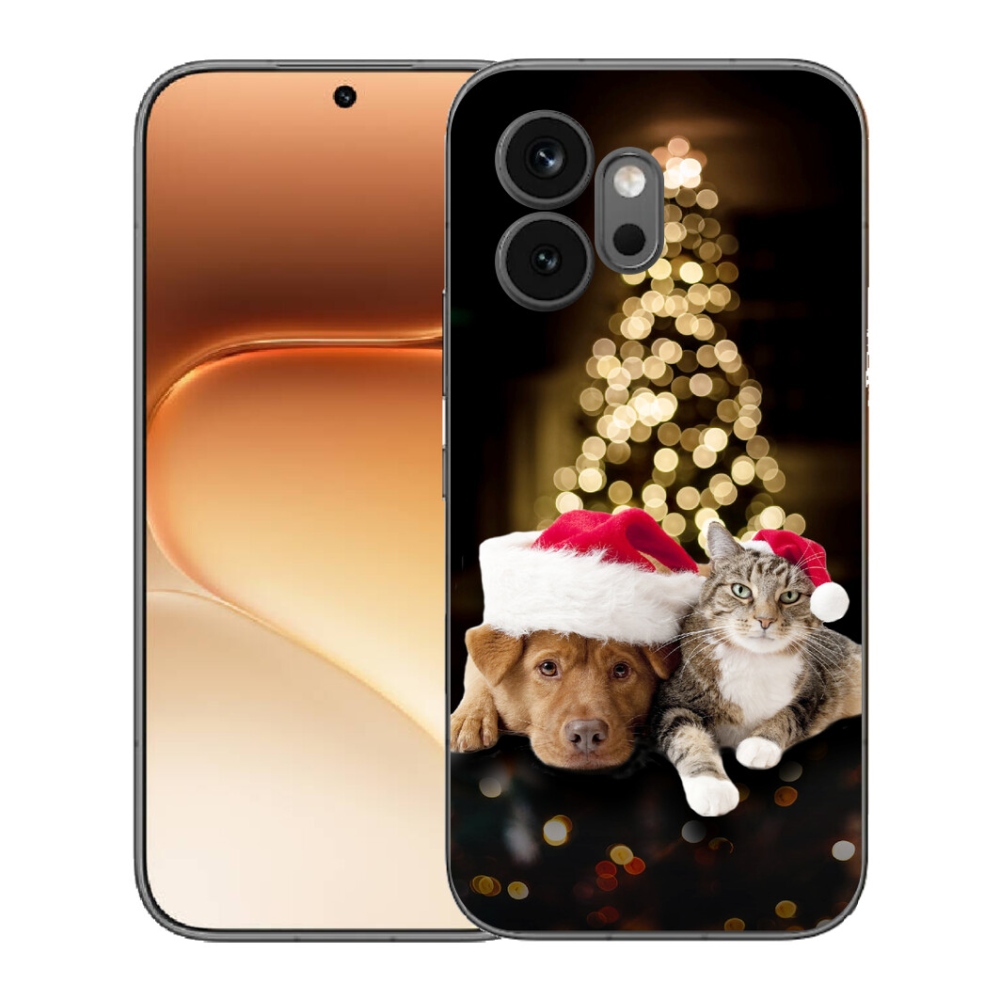 mmCase gél tok az Honor 600-hoz – karácsonyi kutya és macska